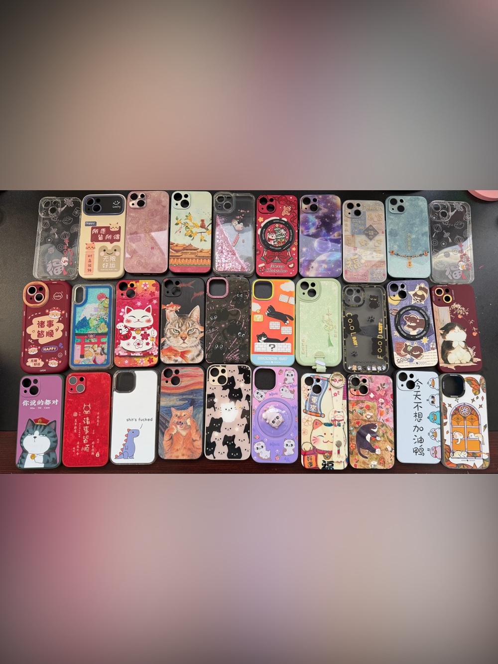 Lot of 30 iPhone 13/14 Cases Cat Kitty Cute Rainbow Puppy Silicone Lucky Cosmos